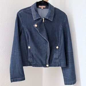 Ellen Tracy Denim Moto Jacket